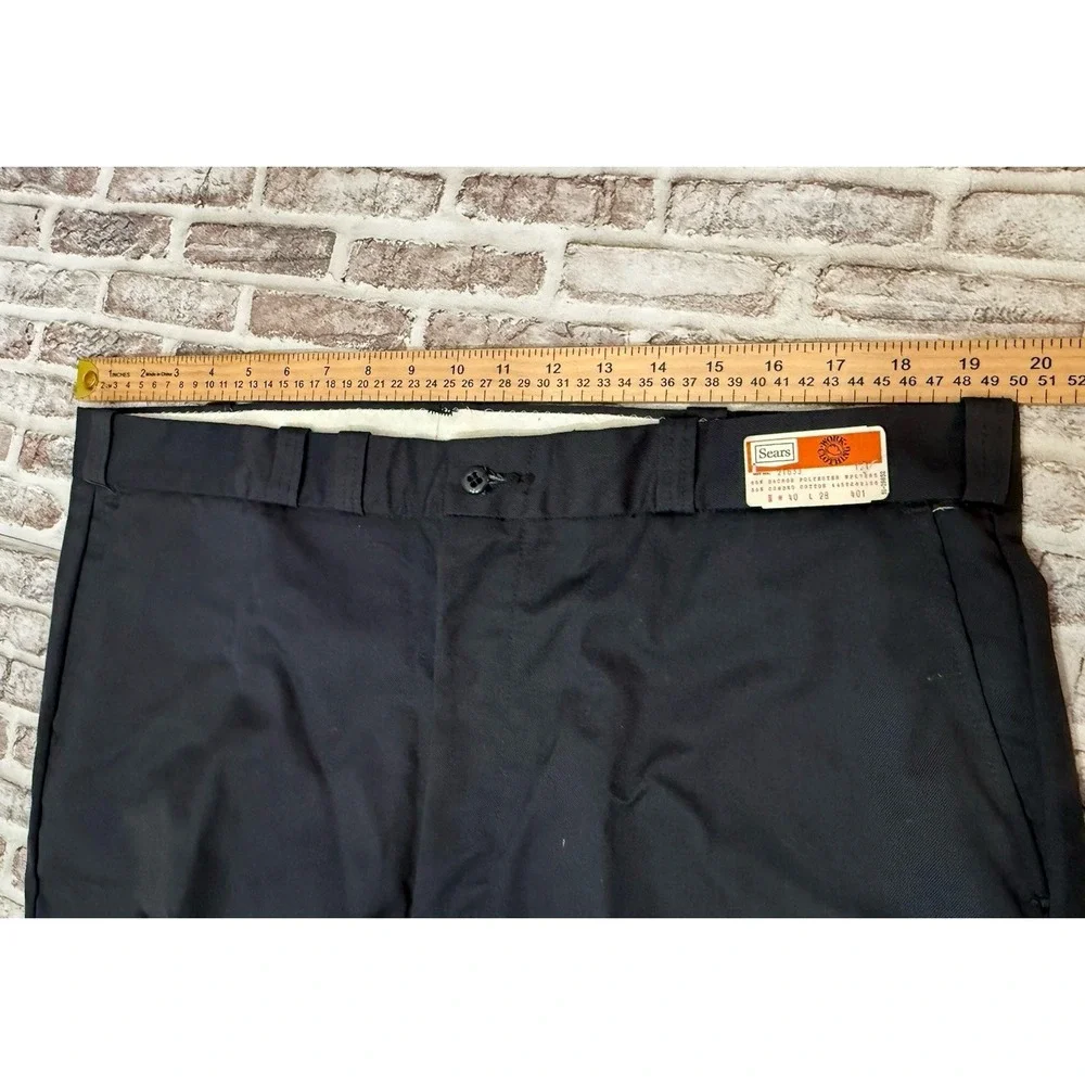 NOS VTG‎ 60s Sears Gray Workwear Perma Prest Pants 40x28 Dacron Talon Zip Luster